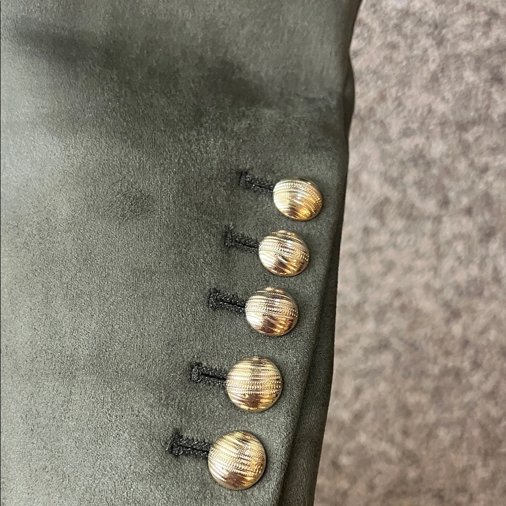 Jason Wu Women's Dark Green Blazer with Gold Buttons - Picture 3 of 7